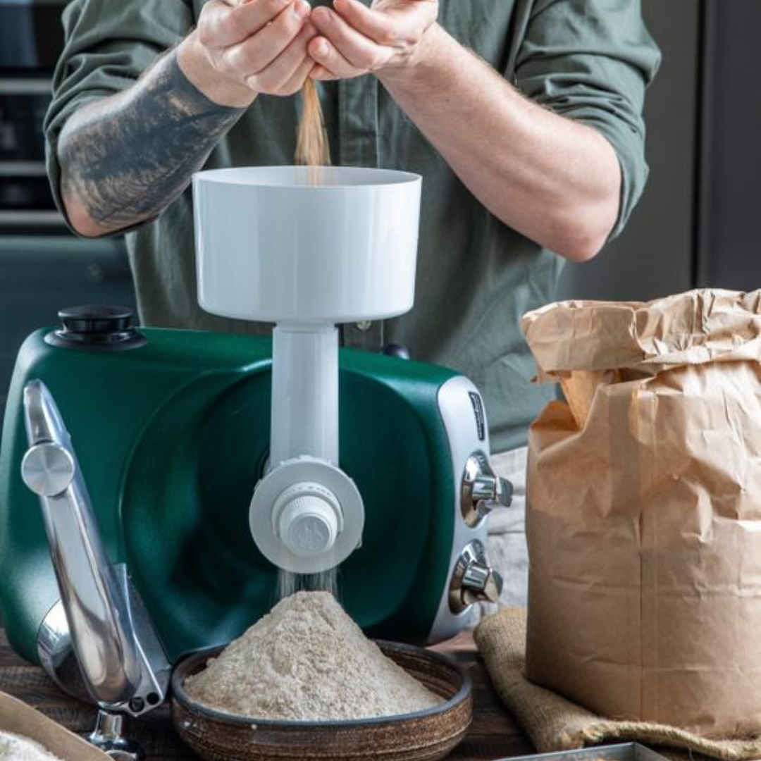 Anka's Grain Mill attachement being used