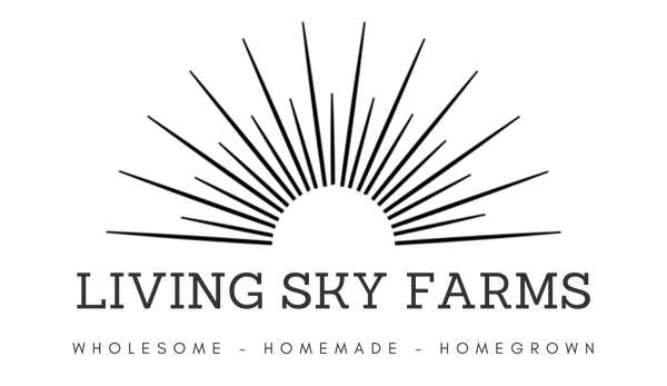 Living Sky Farms logo in back on a transparent background