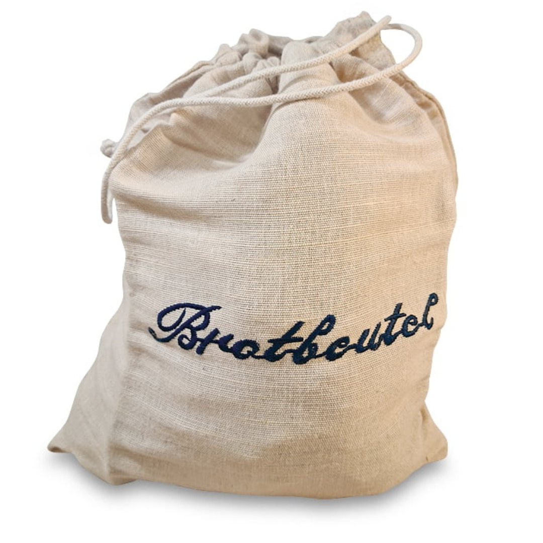Komo Mill's Linen Bread Bag filled up
